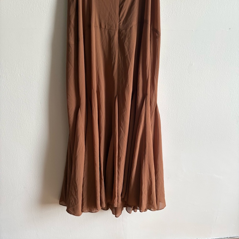 H&M Sz M Brown Flowy Minimalist Maxi Dress - Picture 11 of 12